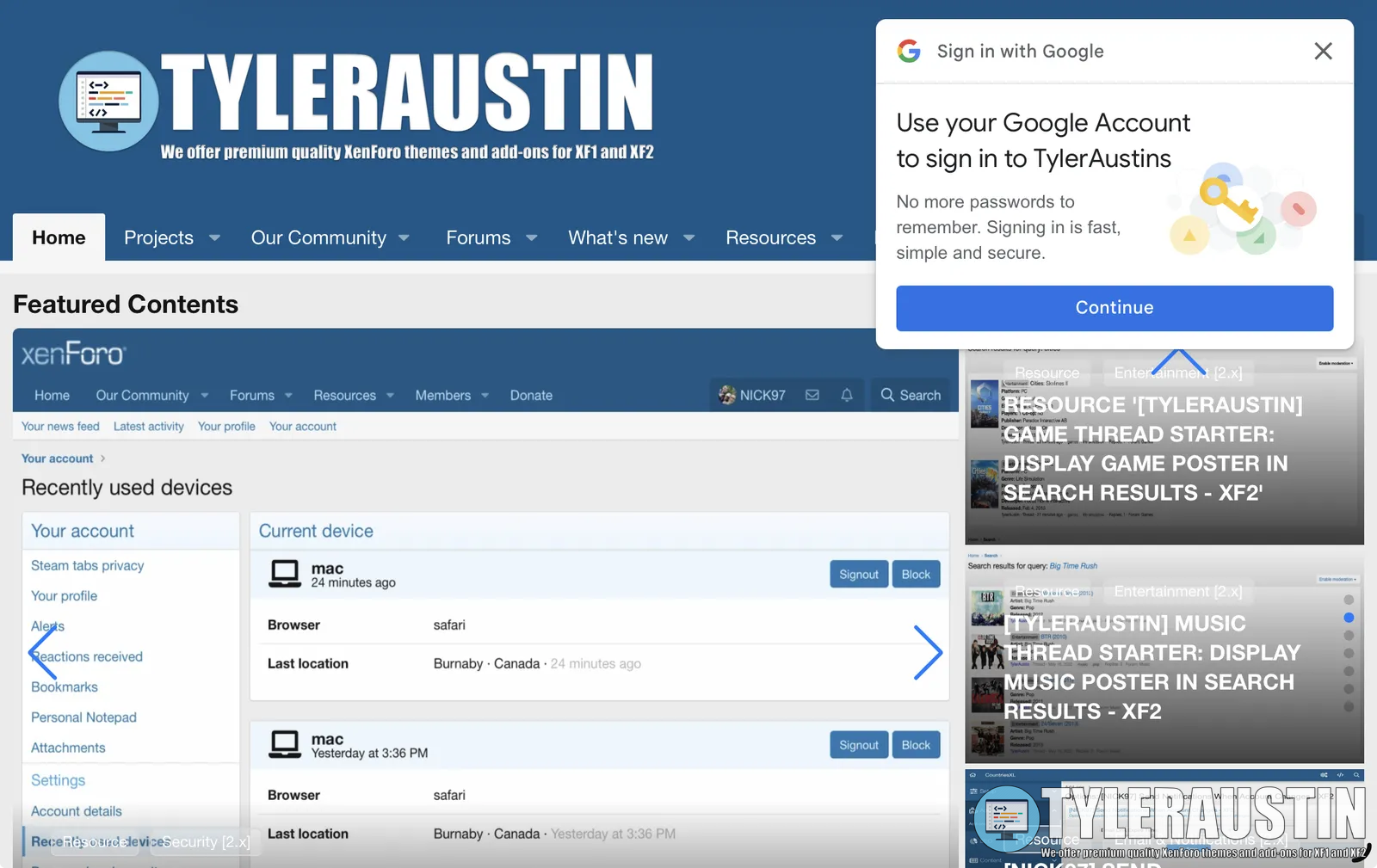Users can log in using their Google account with the Google One-Tap feature.